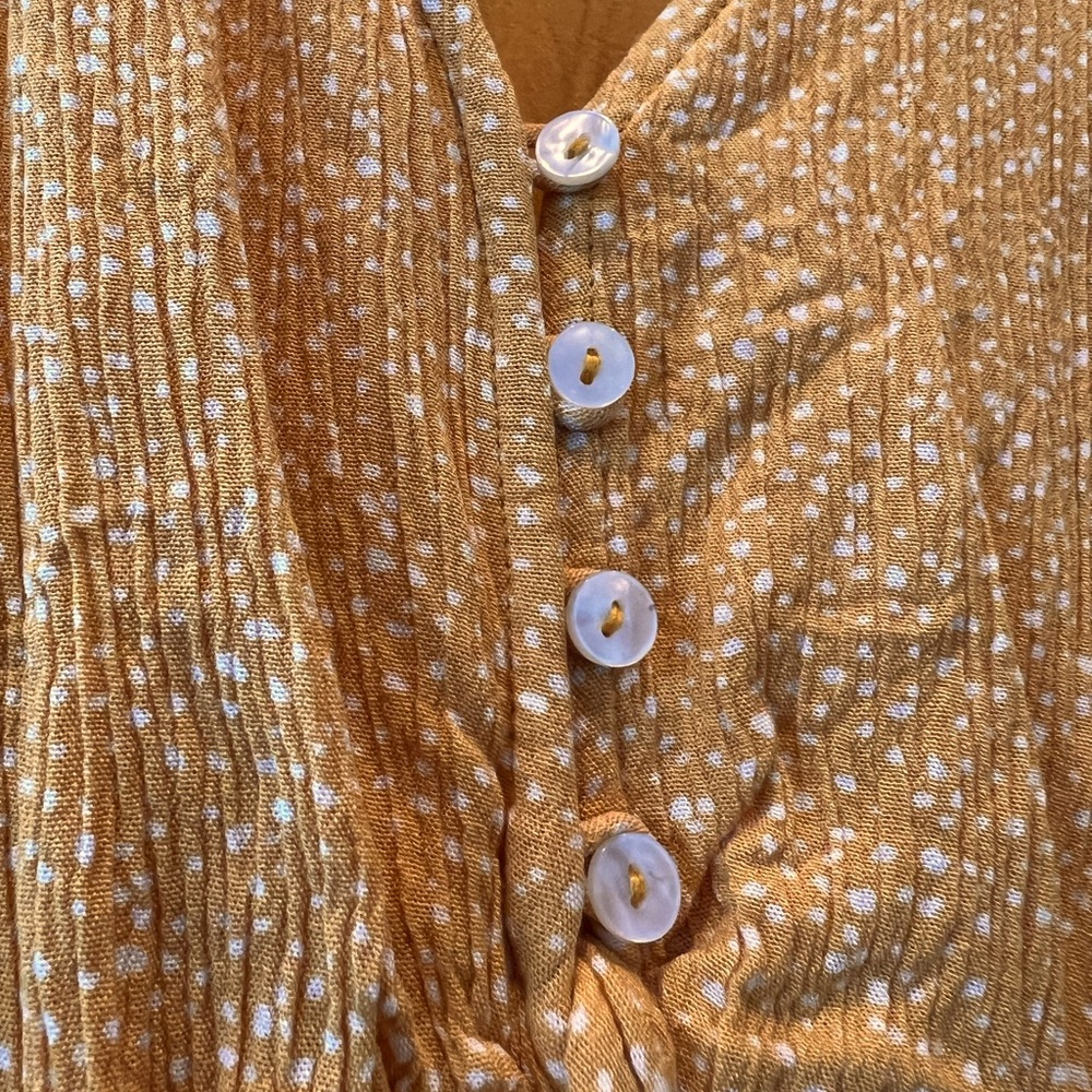 Abercrombie Yellow Tie Front Dress with Short Sleeves - Picture 5 of 6